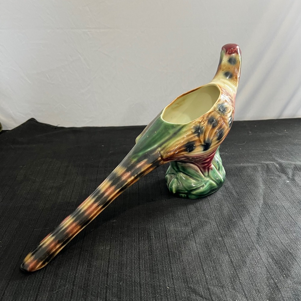 Vintage Ceramic Pheasant Planter Figurine Long Tail Game Bird Mid Century 17.5in - Picture 4 of 10